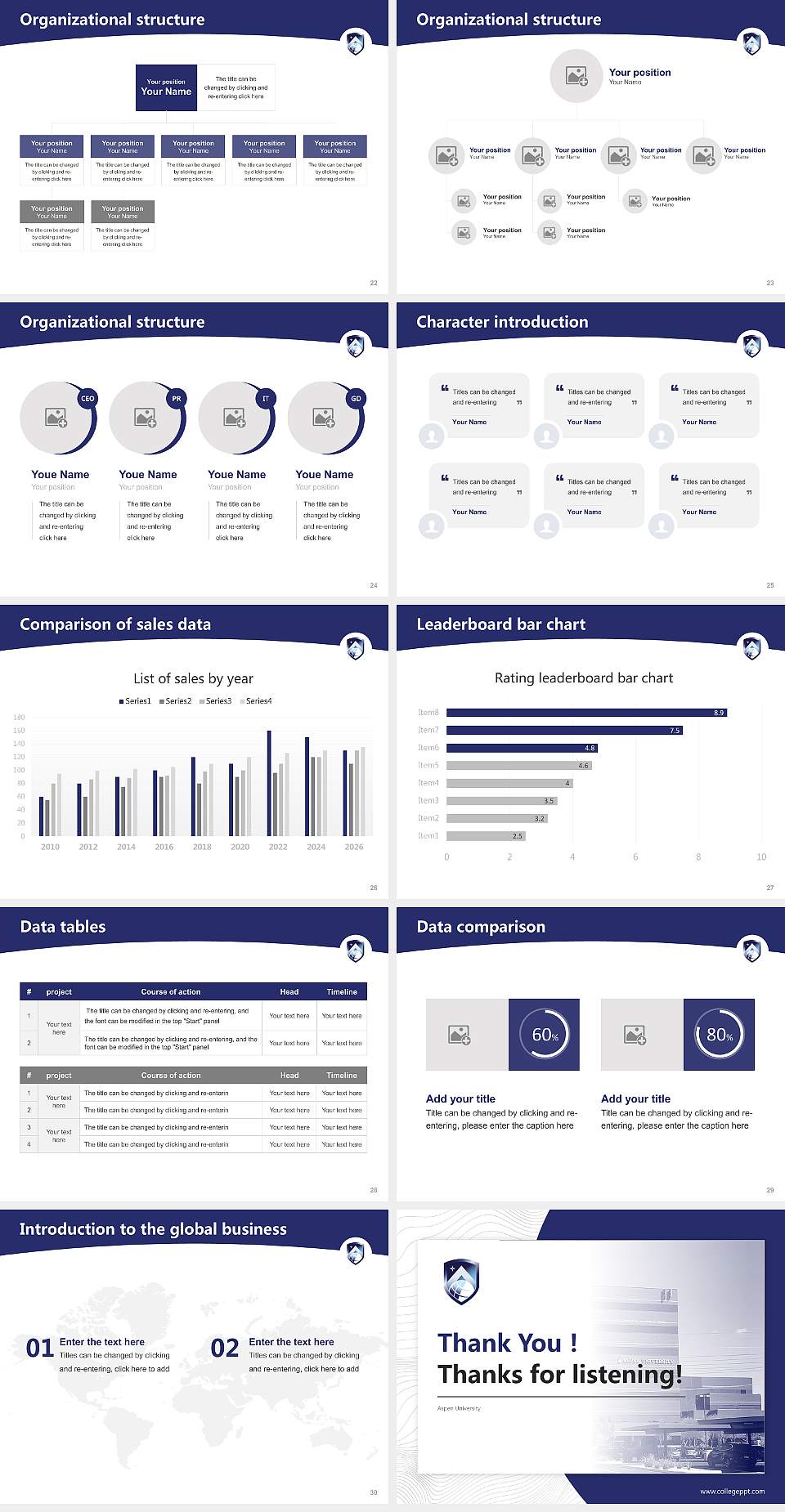 Aspen University Academic Presentation/Research Findings Report PPT Template4:3 ratio PPT effect preview image4