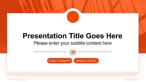 Art Center College of Design National Scholarship Defense PPT Template