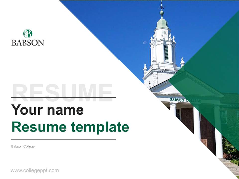 Babson College Resume PPT Template4:3 ratio PPT effect preview image5