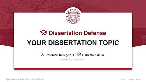 Bates College Graduation Thesis Defense PPT Template