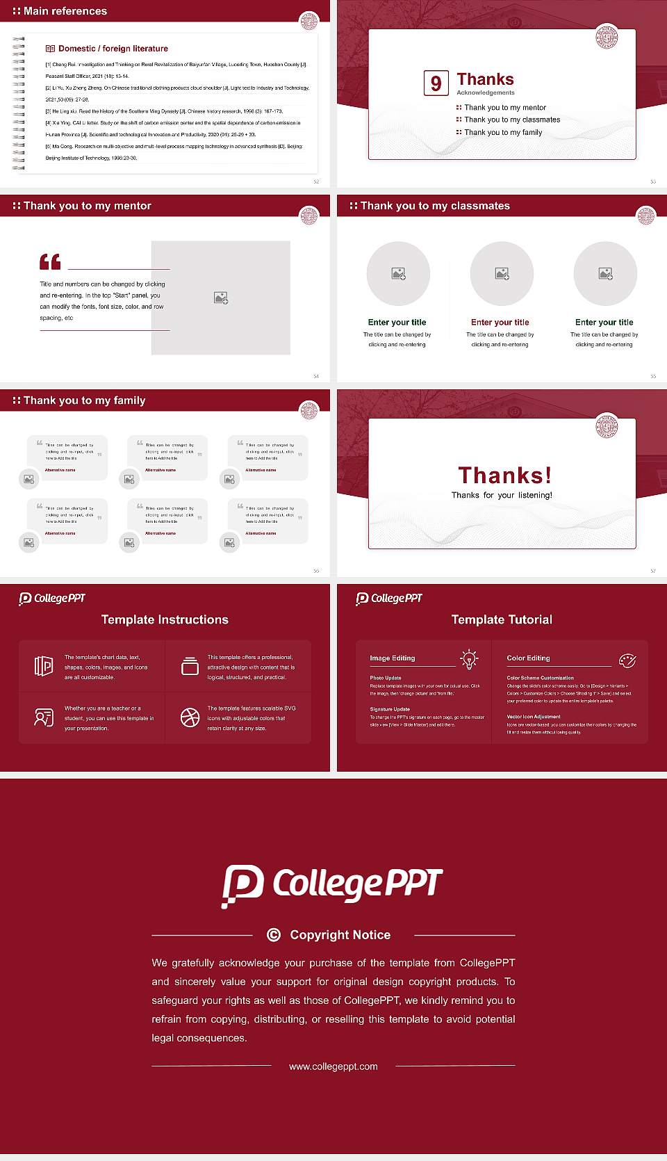 Bates College Graduation Thesis Defense PPT Template16:9 ratio PPT effect preview image7
