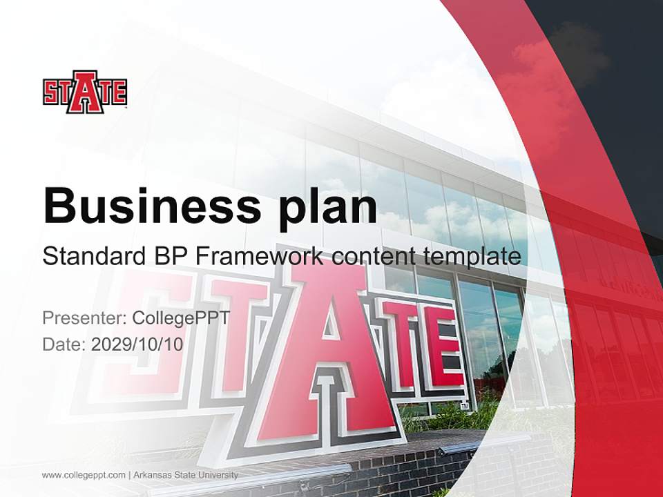 Arkansas State University Competition/Entrepreneurship Contest PPT Template4:3 ratio PPT effect preview image9