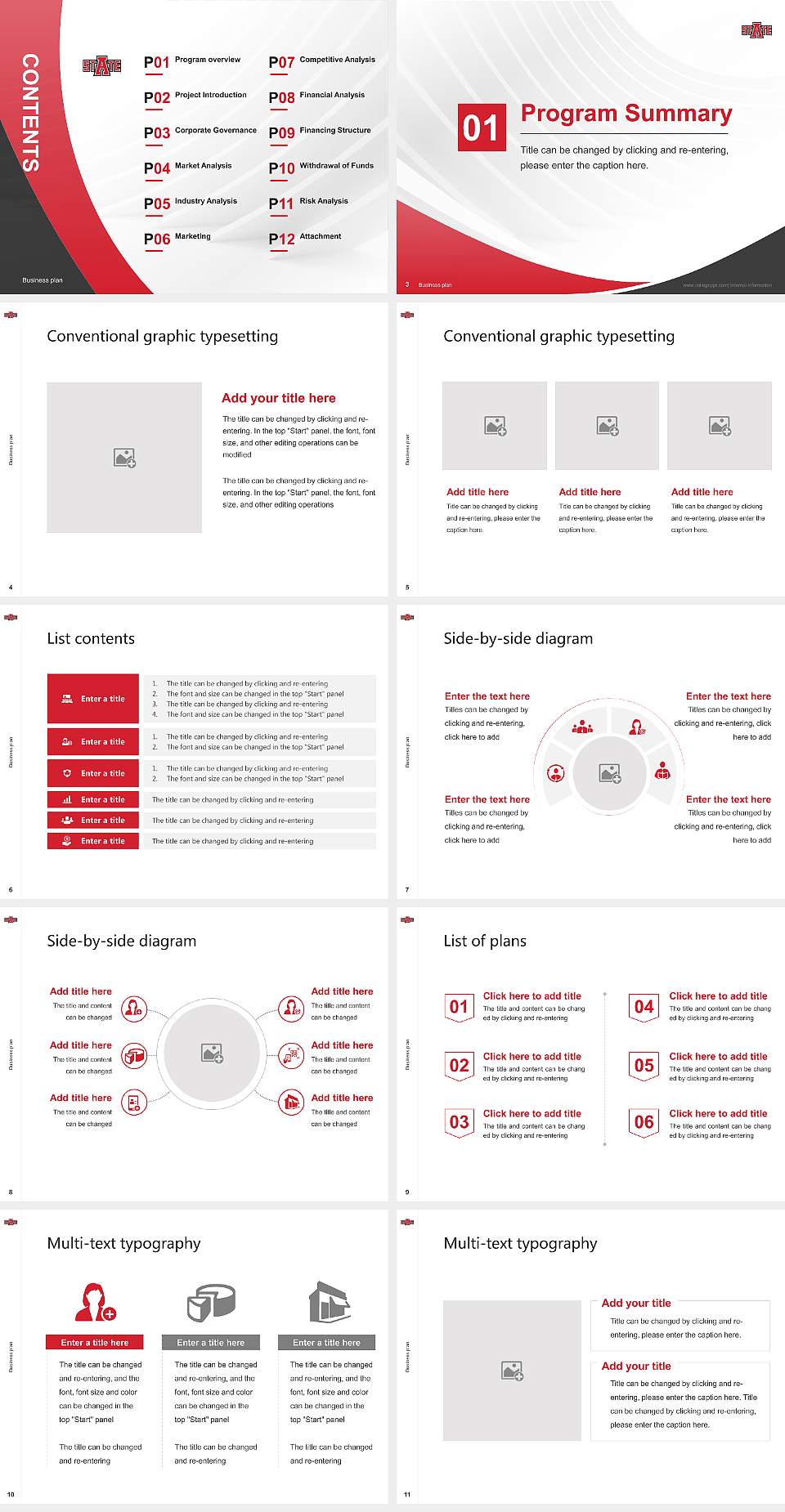Arkansas State University Competition/Entrepreneurship Contest PPT Template4:3 ratio PPT effect preview image2
