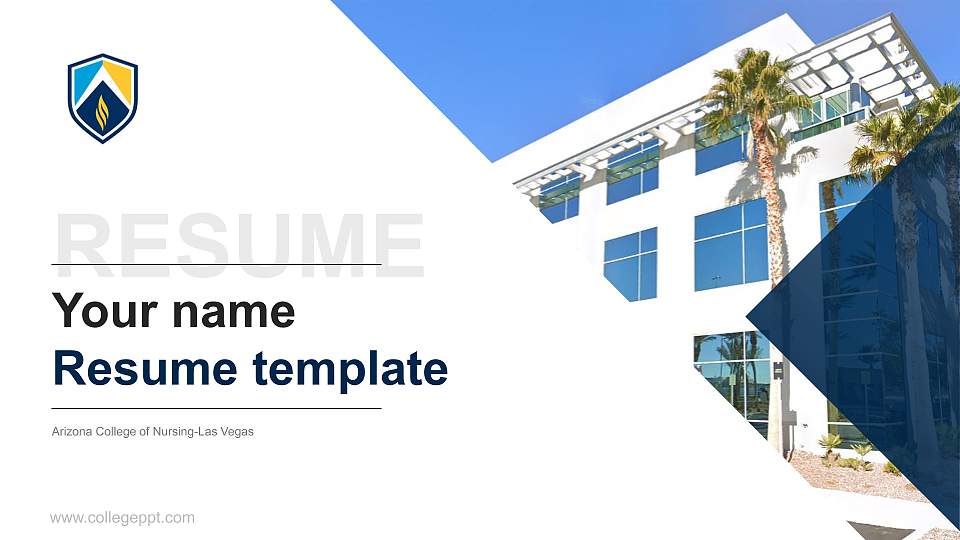 Arizona College of Nursing-Las Vegas Resume PPT Template16:9 ratio PPT effect preview image