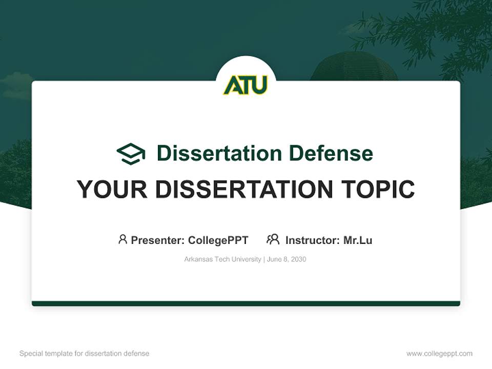 Arkansas Tech University Graduation Thesis Defense PPT Template4:3 ratio PPT effect preview image7