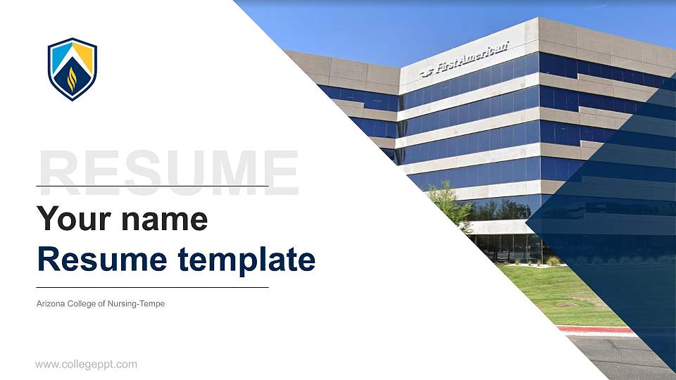 Arizona College of Nursing-Tempe Resume PPT Template16:9 ratio PPT effect preview image