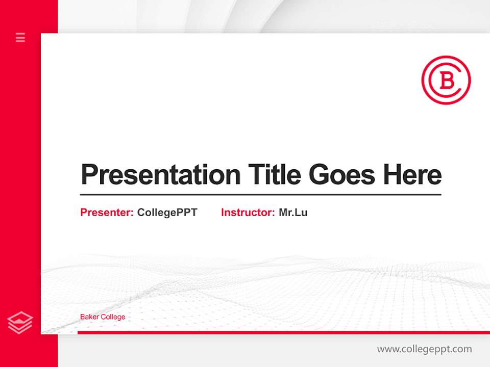 Baker College Thesis Proposal/Graduation Defense PPT Template4:3 ratio PPT effect preview image5