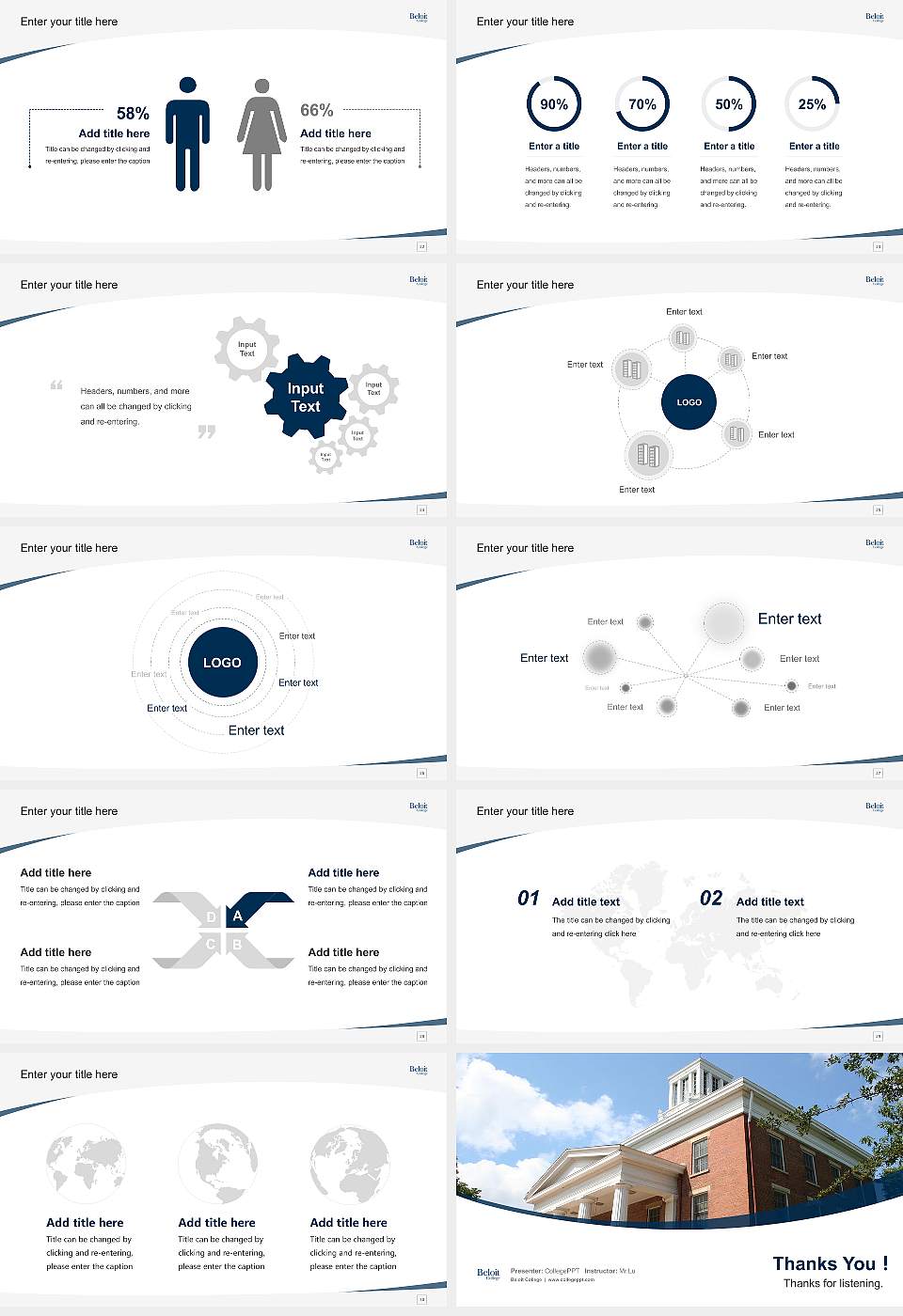 Beloit College Course/Courseware Creation PPT Template16:9 ratio PPT effect preview image4