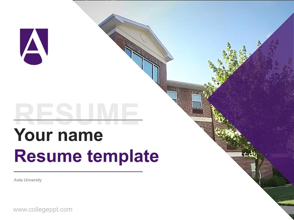 Avila University Resume PPT Template4:3 ratio PPT effect preview image5