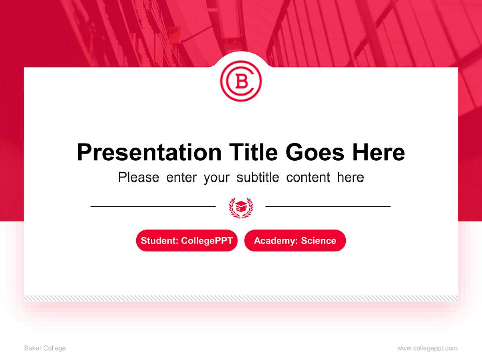 Baker College National Scholarship Defense PPT Template4:3 ratio PPT effect preview image4