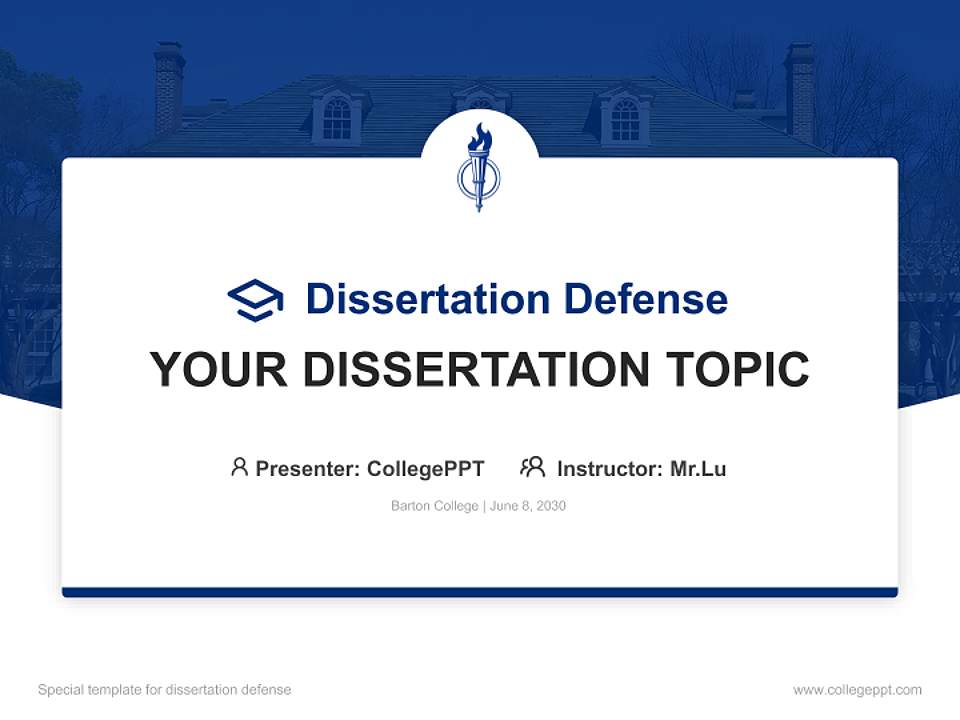 Barton College Graduation Thesis Defense PPT Template4:3 ratio PPT effect preview image7