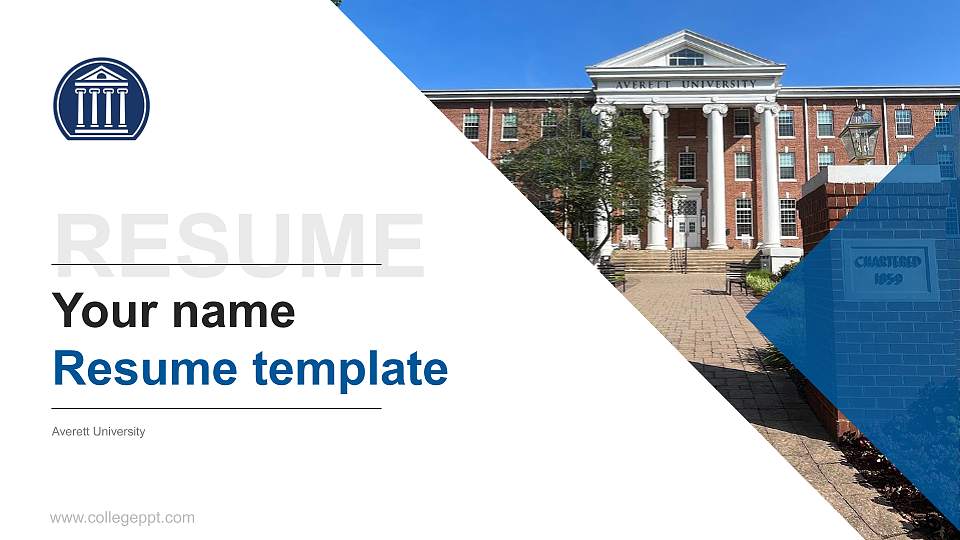 Averett University Resume PPT Template16:9 ratio PPT effect preview image