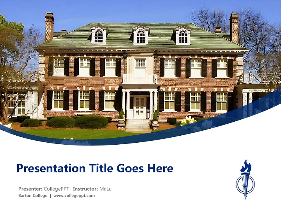 Barton College Course/Courseware Creation PPT Template4:3 ratio PPT effect preview image5
