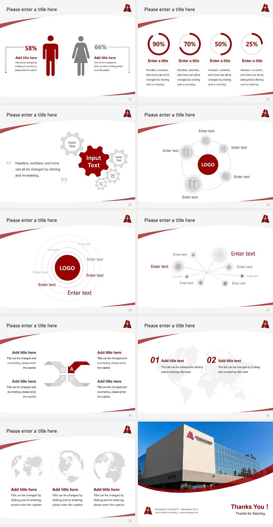 Azusa Pacific University Course/Courseware Creation PPT Template4:3 ratio PPT effect preview image4