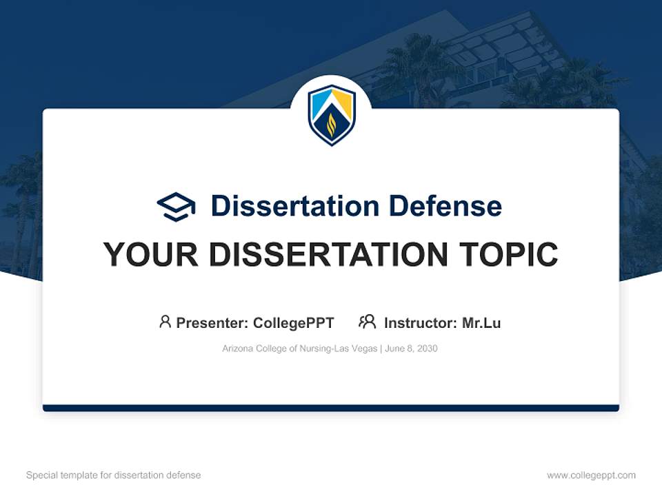 Arizona College of Nursing-Las Vegas Graduation Thesis Defense PPT Template4:3 ratio PPT effect preview image7