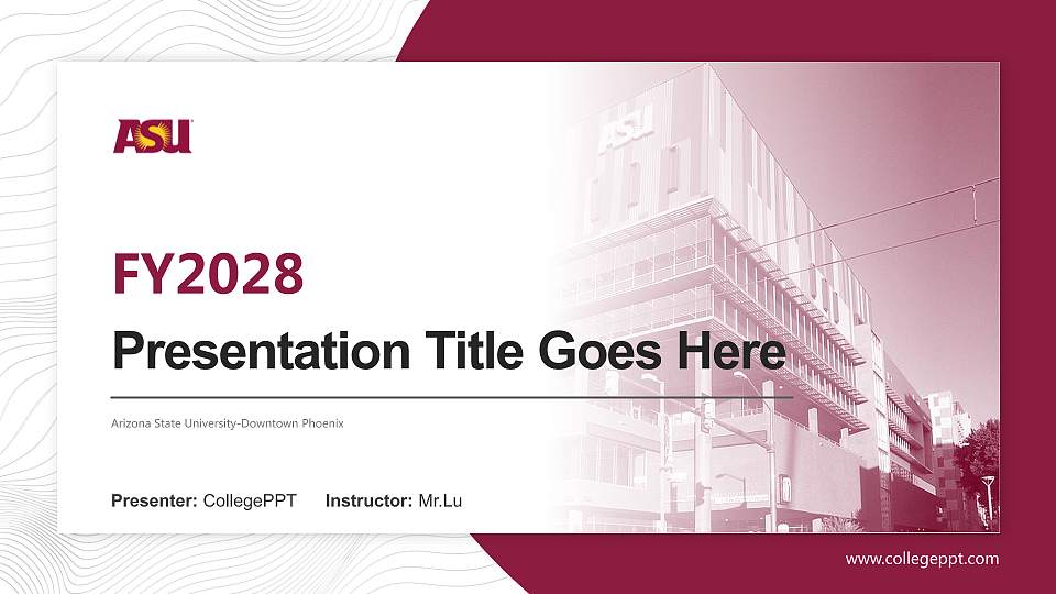 Arizona State University-Downtown Phoenix Academic Presentation/Research Findings Report PPT Template16:9 ratio PPT effect preview image