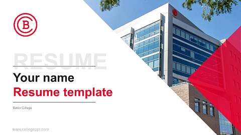 Baker College Resume PPT Template