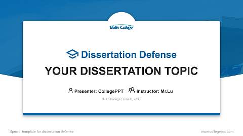 Bellin College Graduation Thesis Defense PPT Template