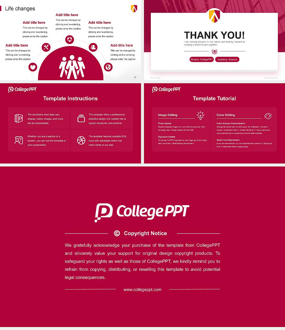 Austin College National Scholarship Defense PPT Template16:9 ratio PPT effect preview image4