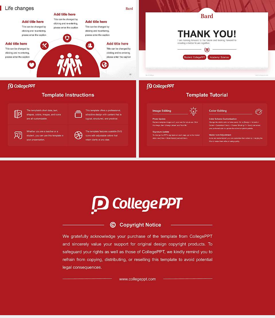 Bard College National Scholarship Defense PPT Template16:9 ratio PPT effect preview image4