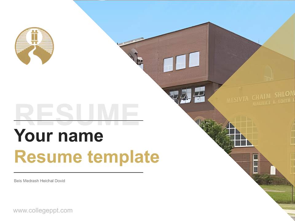 Beis Medrash Heichal Dovid Resume PPT Template4:3 ratio PPT effect preview image5