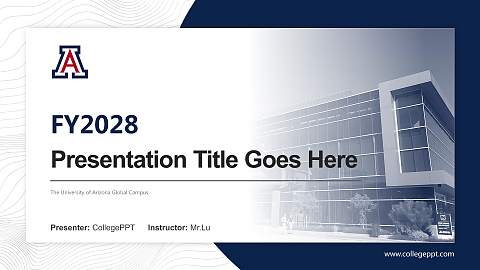 The University of Arizona Global Campus Academic Presentation/Research Findings Report PPT Template