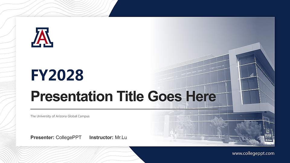 The University of Arizona Global Campus Academic Presentation/Research Findings Report PPT Template16:9 ratio PPT effect preview image