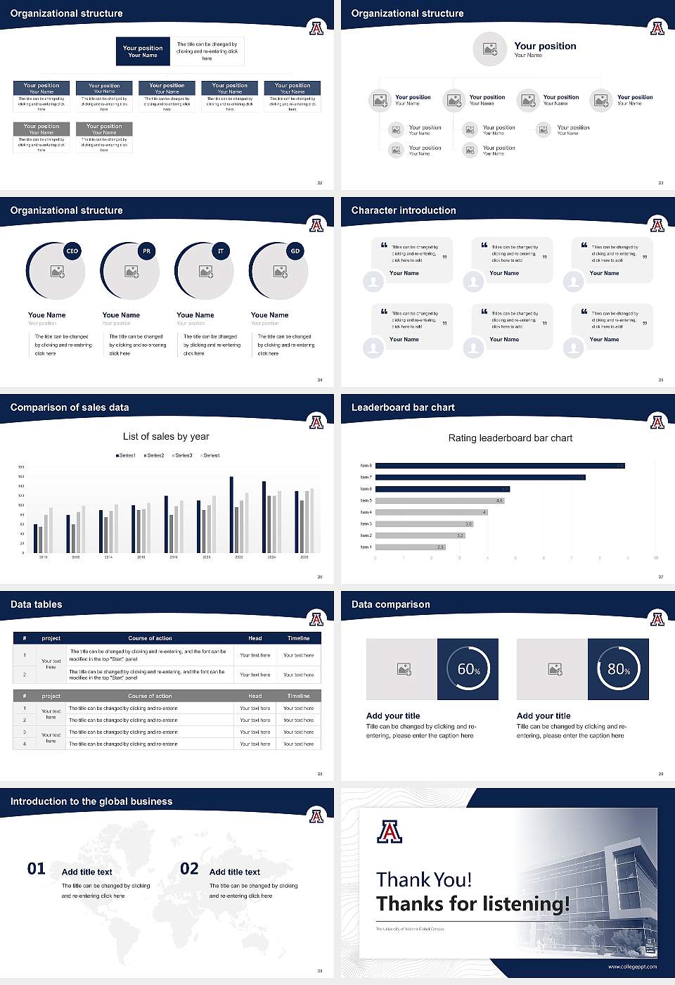 The University of Arizona Global Campus Academic Presentation/Research Findings Report PPT Template16:9 ratio PPT effect preview image4