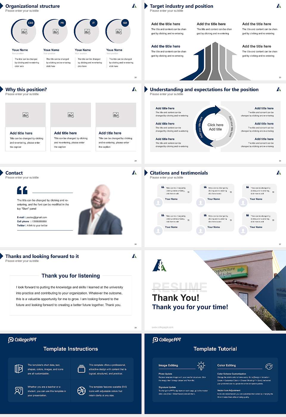 Arizona School of Acupuncture and Oriental Medicine Resume PPT Template16:9 ratio PPT effect preview image4