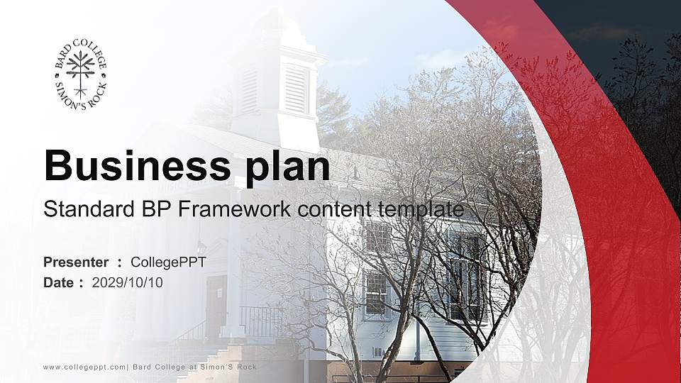 Bard College at Simon’S Rock Competition/Entrepreneurship Contest PPT Template16:9 ratio PPT effect preview image