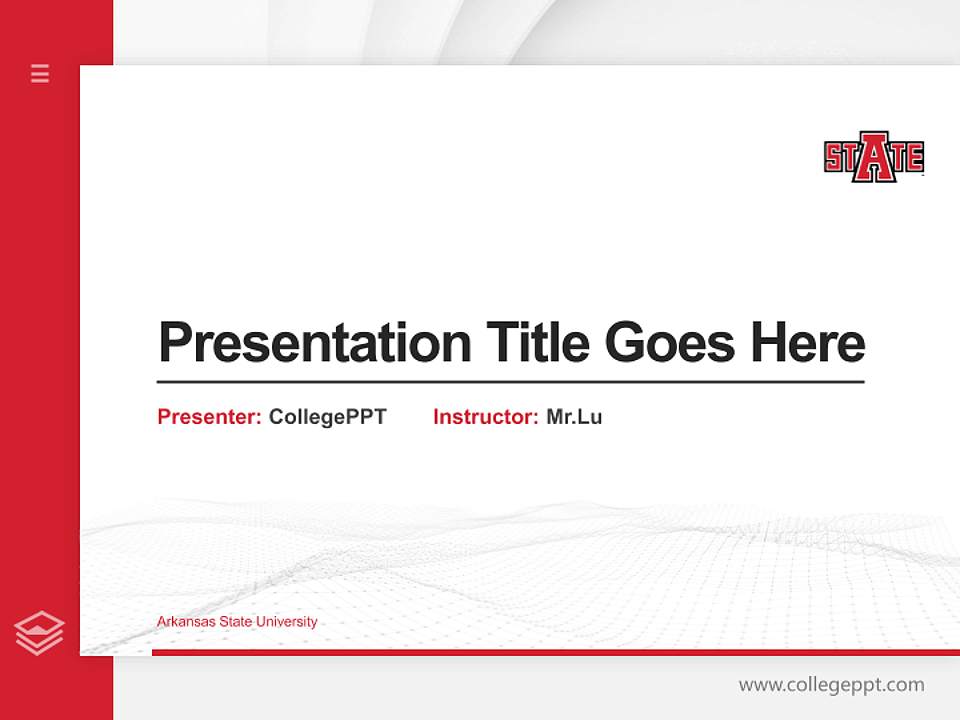 Arkansas State University Thesis Proposal/Graduation Defense PPT Template4:3 ratio PPT effect preview image5