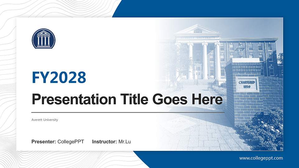 Averett University Academic Presentation/Research Findings Report PPT Template16:9 ratio PPT effect preview image