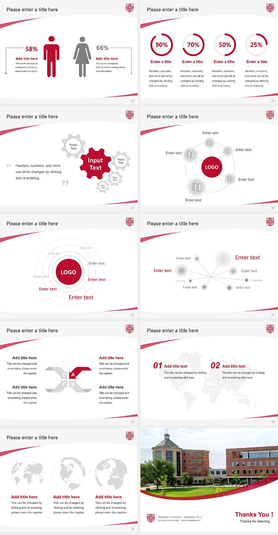 Benedictine University Course/Courseware Creation PPT Template4:3 ratio PPT effect preview image4