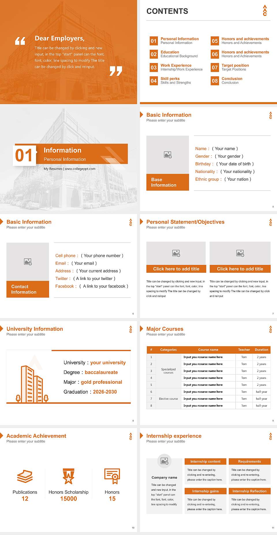 Art Academy of Cincinnati Resume PPT Template4:3 ratio PPT effect preview image2