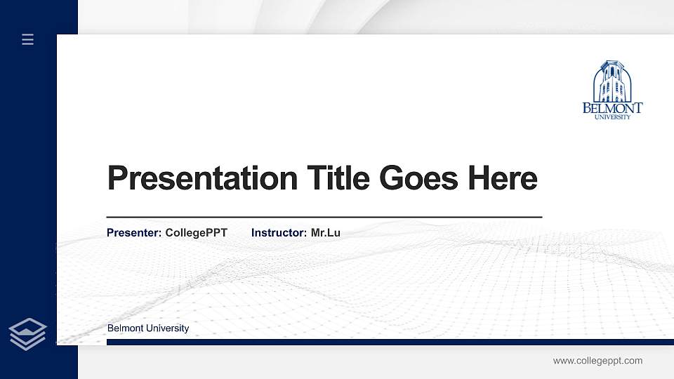 Belmont University Thesis Proposal/Graduation Defense PPT Template16:9 ratio PPT effect preview image