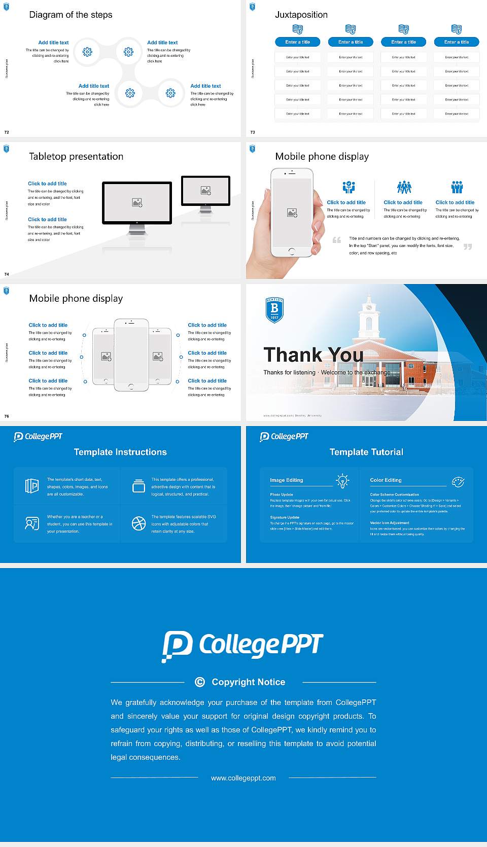 Bentley University Competition/Entrepreneurship Contest PPT Template16:9 ratio PPT effect preview image9