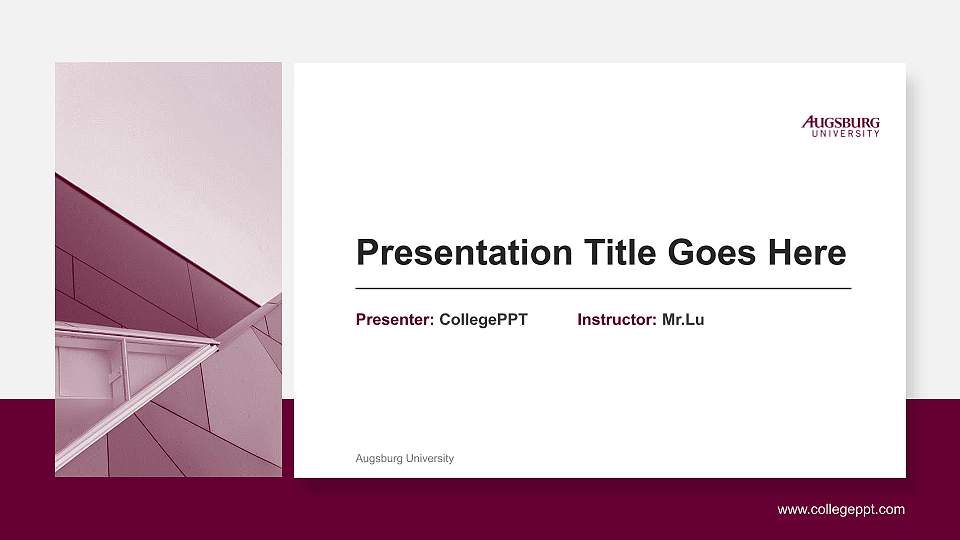 Augsburg University General Purpose PPT Template16:9 ratio PPT effect preview image