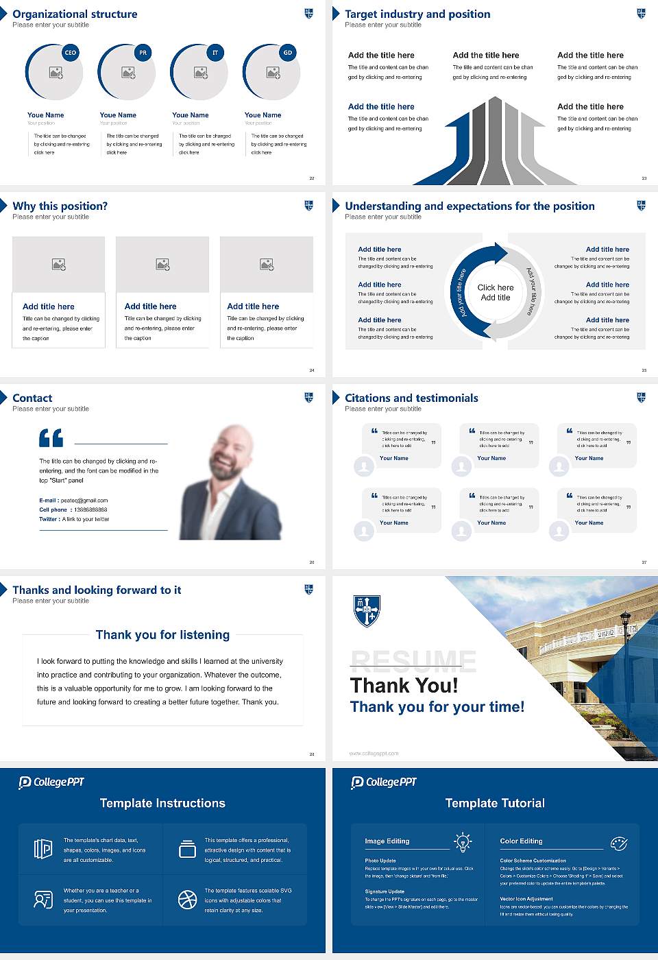 Assumption University Resume PPT Template16:9 ratio PPT effect preview image4