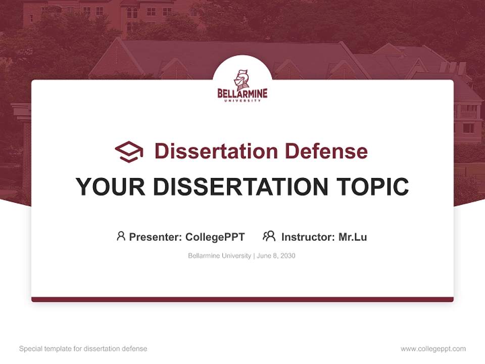 Bellarmine University Graduation Thesis Defense PPT Template4:3 ratio PPT effect preview image7