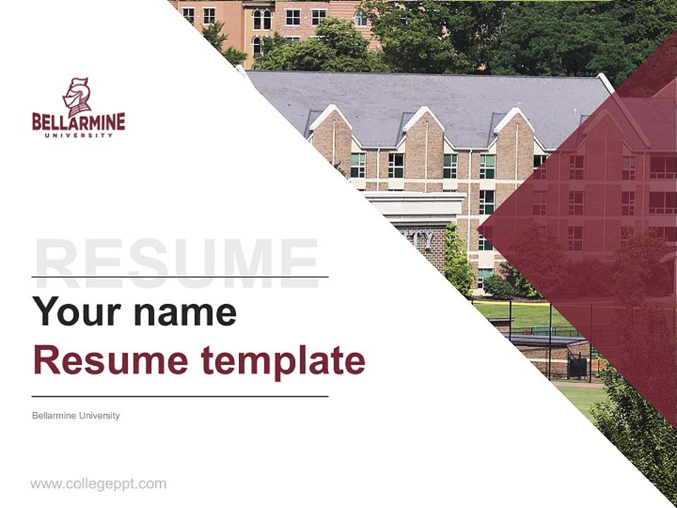 Bellarmine University Resume PPT Template4:3 ratio PPT effect preview image5