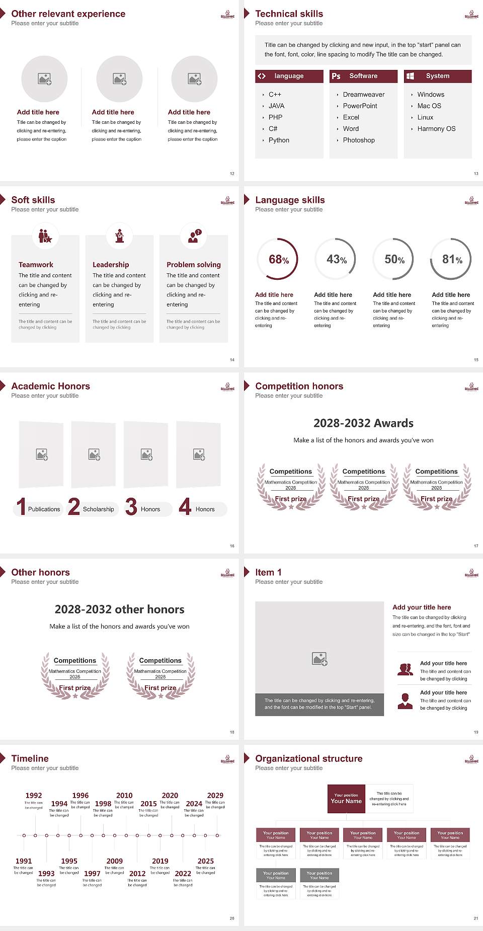 Bellarmine University Resume PPT Template4:3 ratio PPT effect preview image3