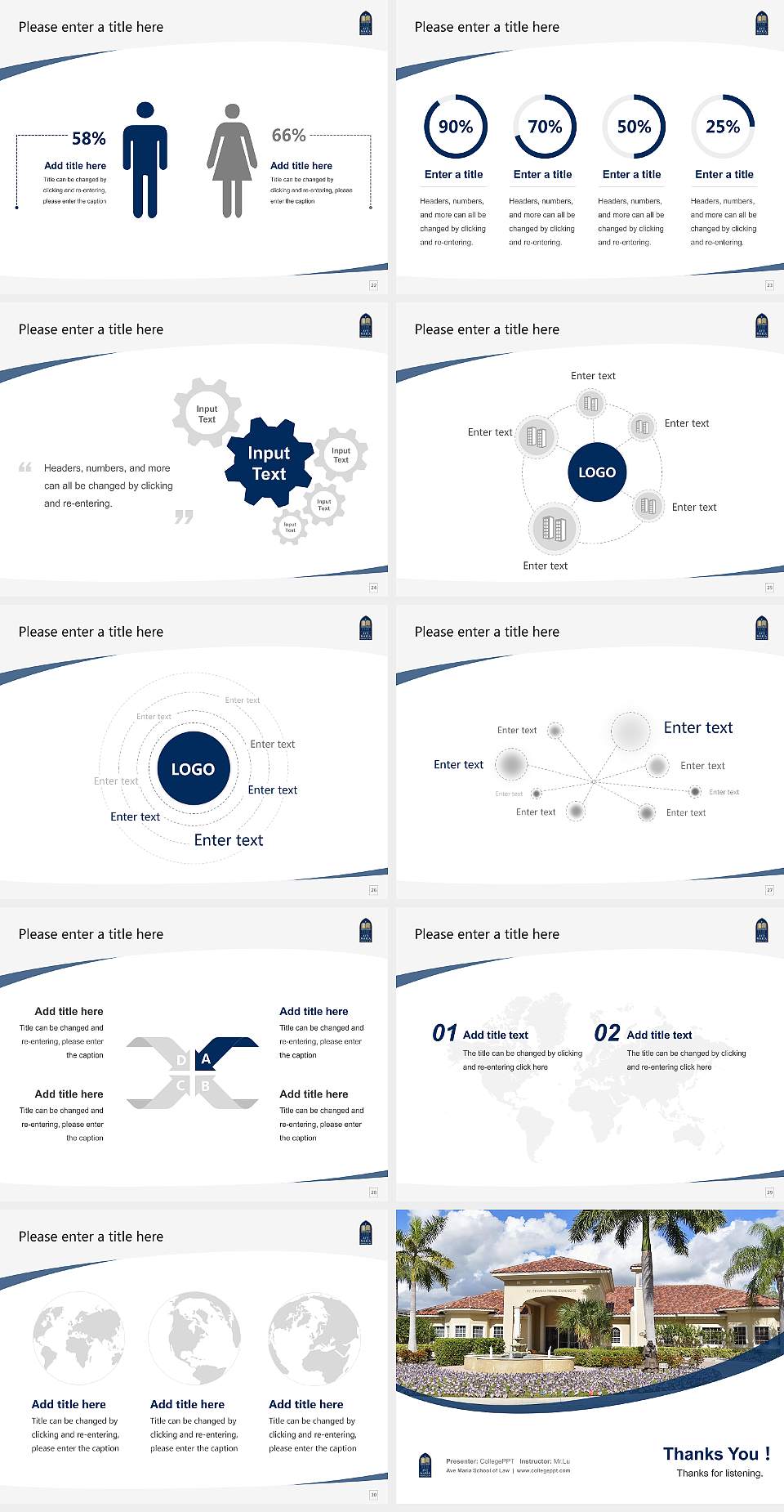Ave Maria School of Law Course/Courseware Creation PPT Template4:3 ratio PPT effect preview image4