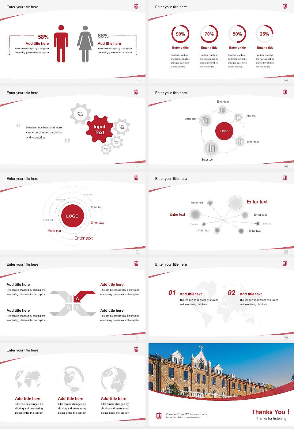 Belmont Abbey College Course/Courseware Creation PPT Template16:9 ratio PPT effect preview image4