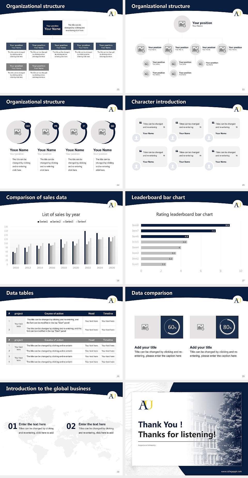 Augustana University Academic Presentation/Research Findings Report PPT Template4:3 ratio PPT effect preview image4