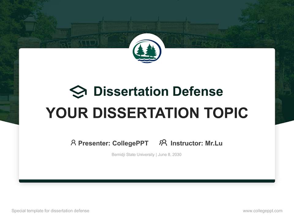 Bemidji State University Graduation Thesis Defense PPT Template4:3 ratio PPT effect preview image7