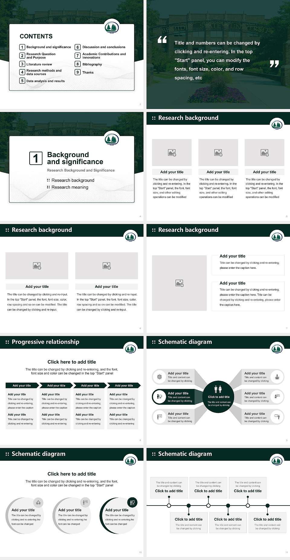Bemidji State University Graduation Thesis Defense PPT Template4:3 ratio PPT effect preview image2