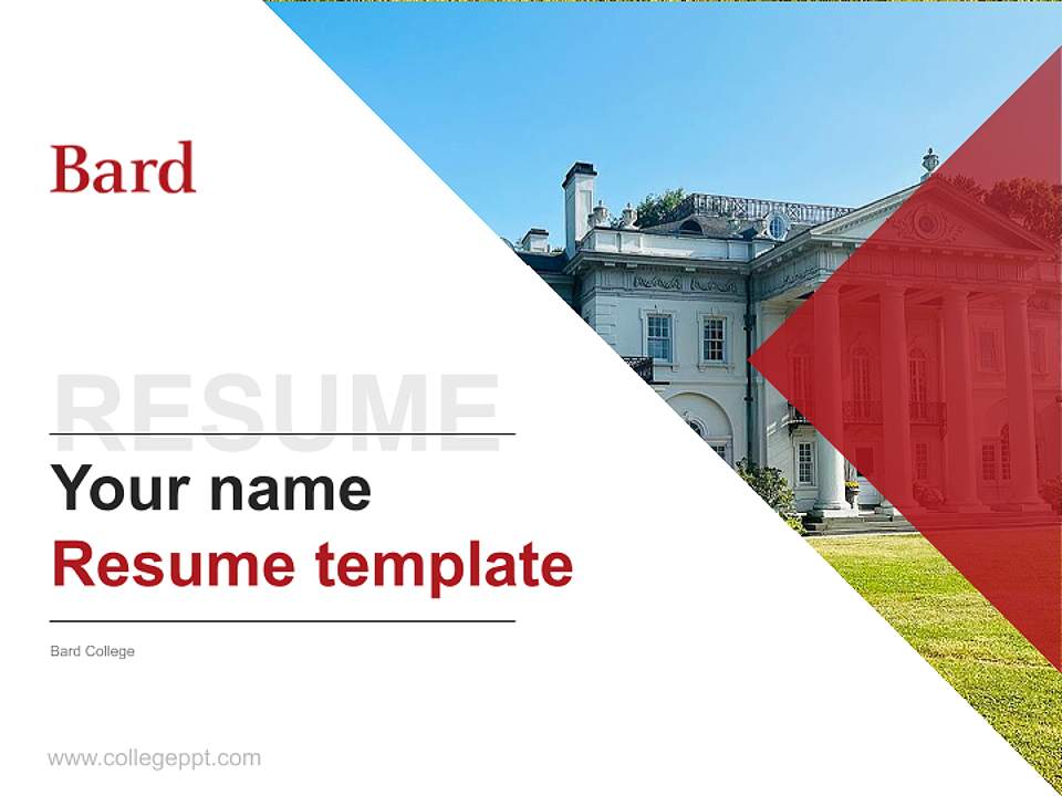 Bard College Resume PPT Template4:3 ratio PPT effect preview image5