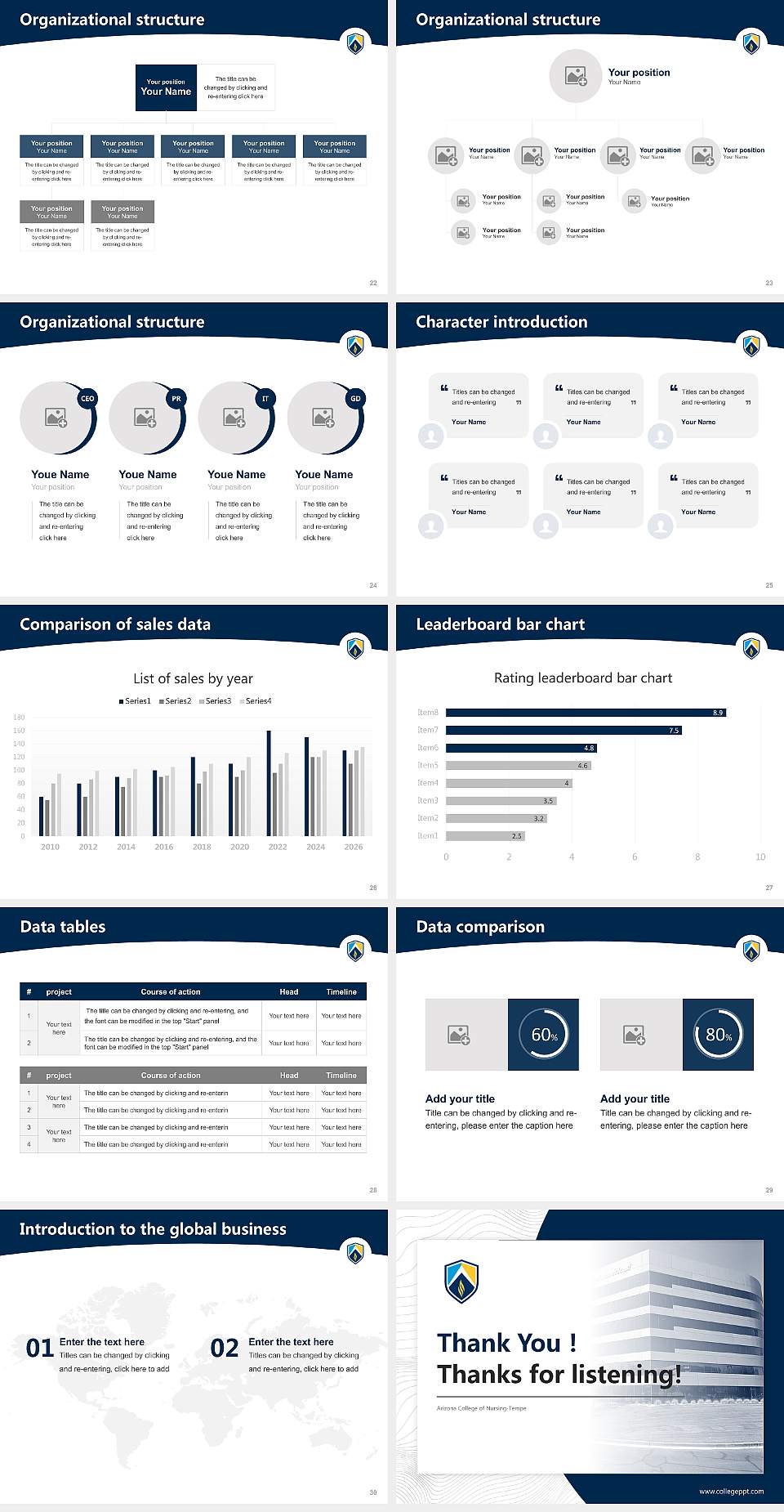 Arizona College of Nursing-Tempe Academic Presentation/Research Findings Report PPT Template4:3 ratio PPT effect preview image4