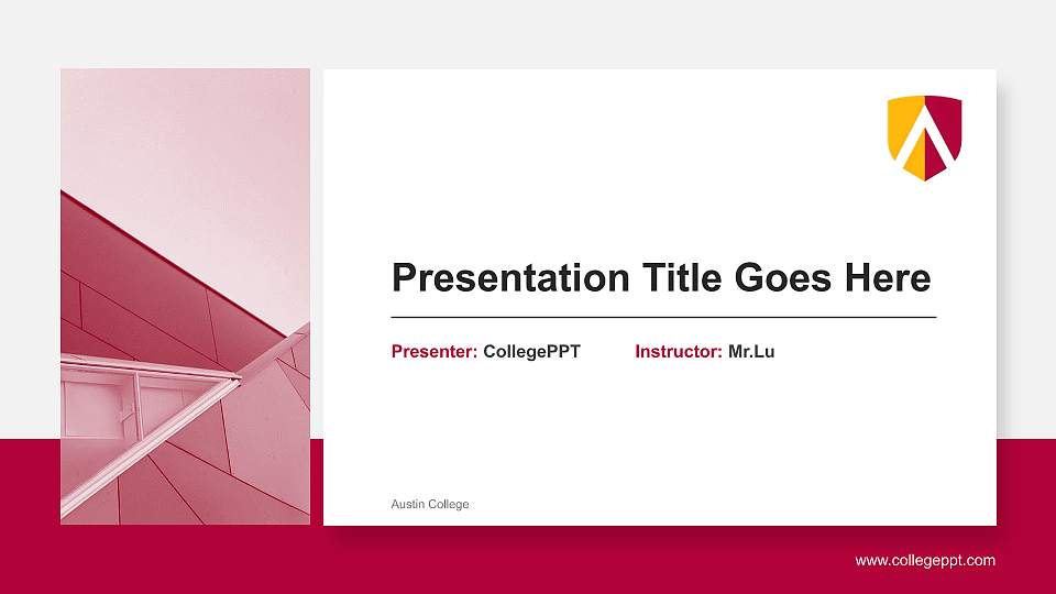 Austin College General Purpose PPT Template16:9 ratio PPT effect preview image