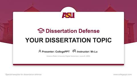 Arizona State University Digital Immersion Graduation Thesis Defense PPT Template